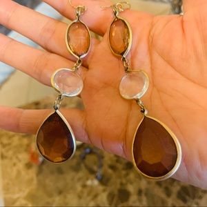 Vintage brown dangling earrings